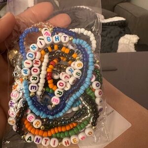 Colorful Beaded Bracelets with Letter Beads